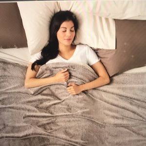 Threshold- 18lb weighted throw- beige/cream faux fur cover wt 18lb insert- NWT